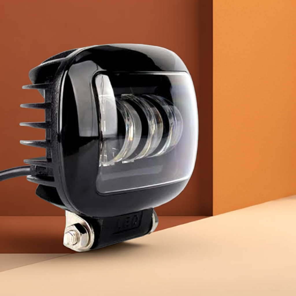 Світлодіодна LED-фара 45 Вт Квадратна (Black) + Ангельський Око Чітка світлова межа, фото 1