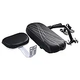 Дитяче сидіння на багажник велосипеда чорне зі спинкою з ручкою  та підставками для ніг Saddle, фото 5