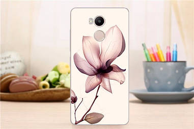 Чохол накладка силіконова для Xiaomi Redmi 4 pro / Redmi 4 prime з картинкою фіолетовий квітка