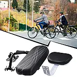 Дитяче сидіння на багажник велосипеда чорне зі спинкою з ручкою  та підставками для ніг Saddle, фото 8