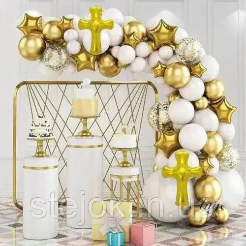 Набір куль для арки "Хрещення" з зірками (110 куль), фото 1