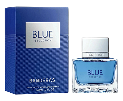 Оригінальна чоловіча туалетна вода Antonio Banderas Blue Seduction 50 ml, пряний зелений фужерний аромат