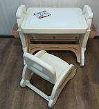 Дитячий стіл зі стільчиком для ігор, навчання та творчості трансформер з мольбертом і LEGO-плитою, фото 7