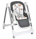 Дитячий стільчик з підносом для їжі F009 регульований і портативний Сірий, фото 3