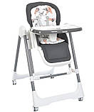 Дитячий стільчик з підносом для їжі F009 регульований і портативний Сірий, фото 6