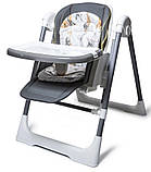 Дитячий стільчик з підносом для їжі F009 регульований і портативний Сірий, фото 10