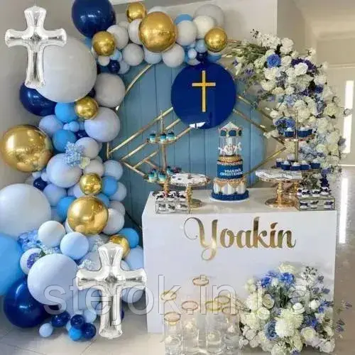 Набір куль для арки "Хрещення" блакить (130 куль), фото 1