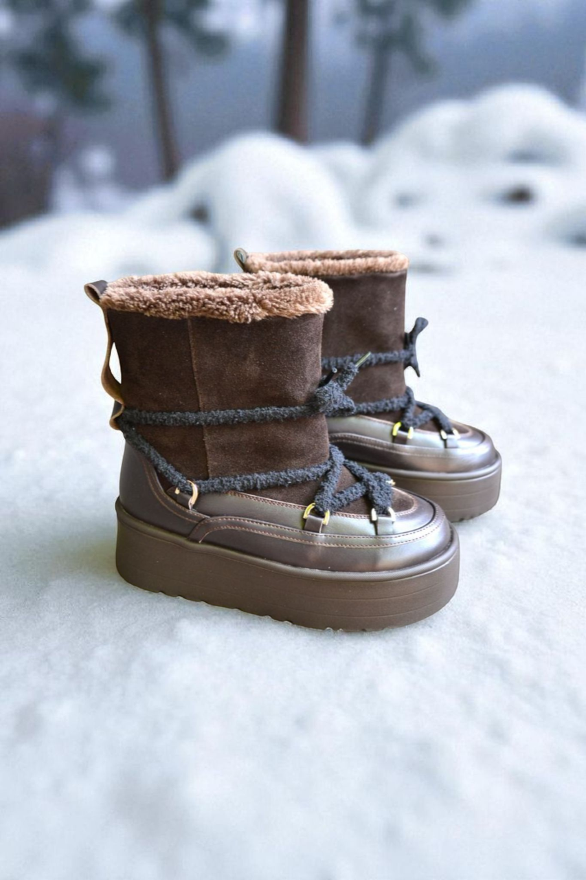 Шкіряні жіночі черевики зимові, фото 1