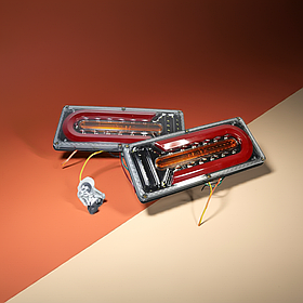 Ліхтар LED задній 12-24v для Автомобільної техніки, вантажівок, 33х13 см (Біжний поворотник) Reap lamp Wagen