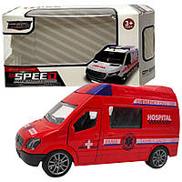 Машинка металева інерційна "Автобус: ШВИДКА ДОПОМОГА", Mic