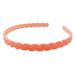 Тонкий обруч для волосся косиця каучук пудровий Handmade 0118