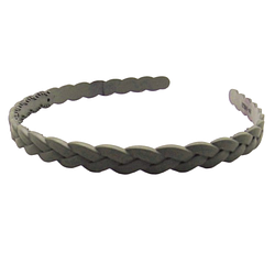 Тонкий обруч для волосся косиця каучук зелений Handmade 0118