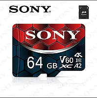 Micro SD Card SONY 64gb/4K/V60/XC/A2/Class 10 Нові