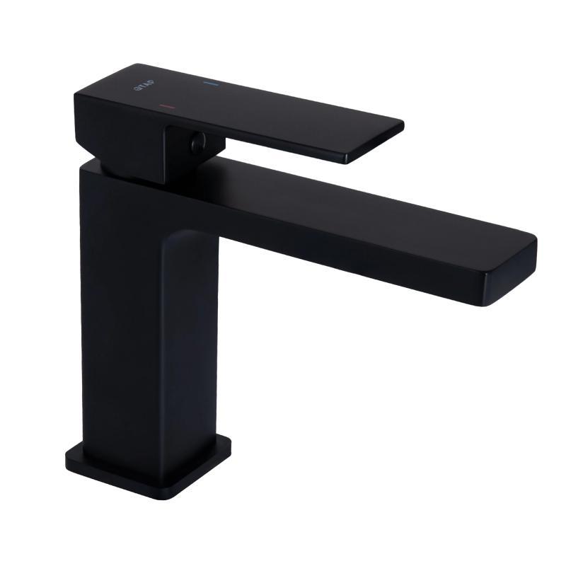 Змішувач для раковини Qtap Gemini QTGEM270BLM45674 (k35), одноважільний, низький, Black Matt, фото 1