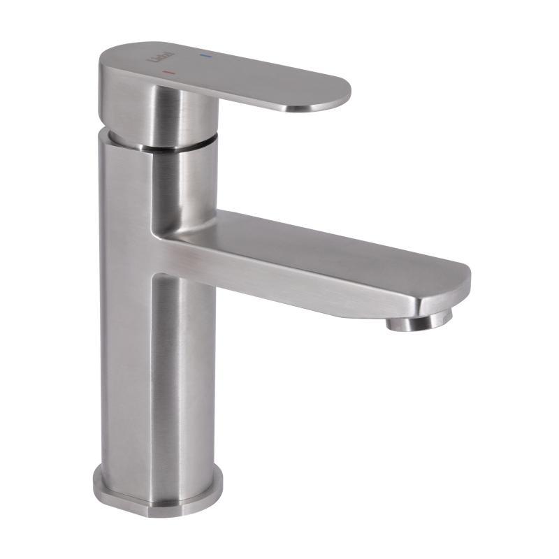 Змішувач Lidz Luna 001F (k35) LDLUN001FNKS46094 для раковини одноважільний, низький, неіржавкий, Nickel, фото 1
