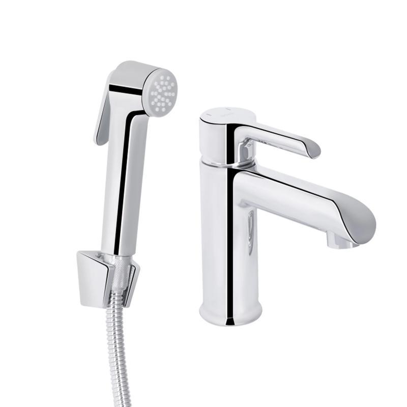 Змішувач для раковини, з гігієнічним душем Qtap Grand QTGRA272CRM45670 (k35), одноважільний, низький, Chrome, фото 1