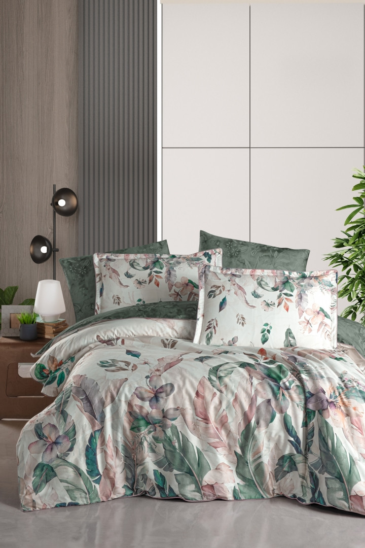 Постільна Білизна La Roman Premium Satin 300TC Reneta Green 200х220см, фото 1