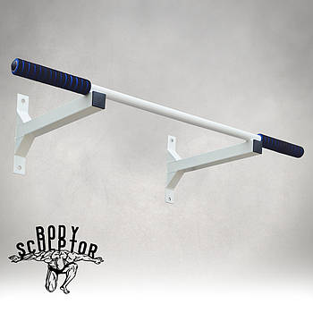 Турнік наддверний, цільний №1 з м'якими ручками / Білий Рівний