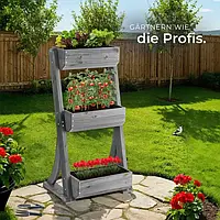 Вертикальна грядка Flora сірого кольору 60 x 49 x 140 см