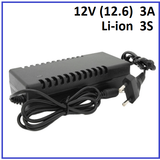 Зарядний пристрій Powermaster для Li-Ion 12V (12.6) 3S до 3A штекер 5.5х2.5, фото 1