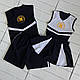 Костюм дитячий /підлітковий для черлідеру чорно-білий: майка-безрукавка + шорти, фото 5