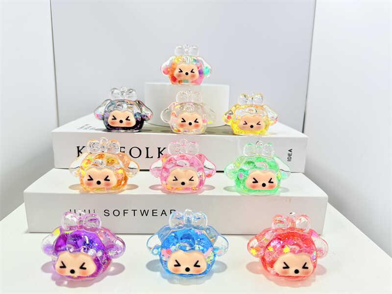 Брелок C 69947 ЦІНА ЗА 12 ШТУК В УПАКОВЦІ, 6х3,5х4,5 см, металева фурнітура, наповнено рідиною, елементи всередині “плавають”,, фото 1