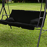 Гойдалка на 3 особи з подушками LEOBRO Black, фото 3