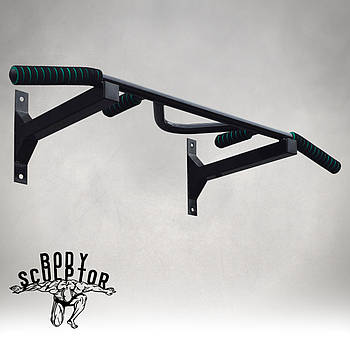 Турнік настінний цільний №2 з м'якими ручками \ Чорний