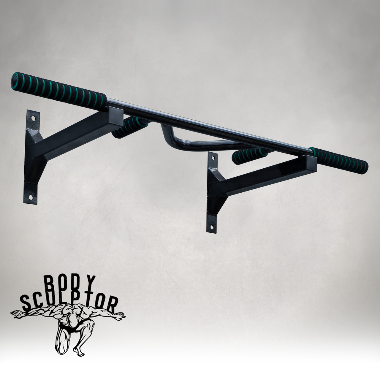 Турнік настінний цільний №2 з м'якими ручками \ Чорний Рівний, фото 1