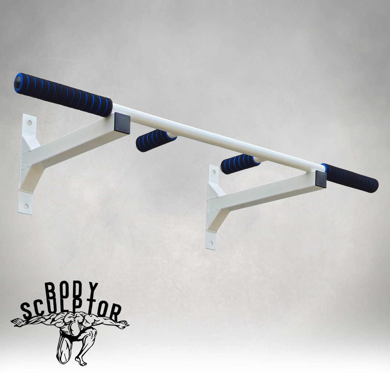 Турнік настінний цільний №1 з м'якими ручками\ Білий Рівний, фото 1