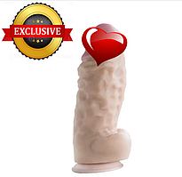 Фалоїмітатор EGZO Супер Гігант на присоску, довжина 34 см, діаметр 10,5 см Кіберкожа, Великобританія