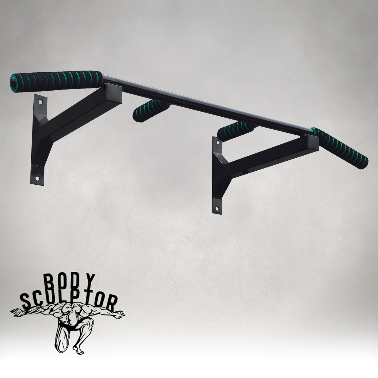 Турнік настінний цільний №1 з м'якими ручками \ Чорний, фото 1