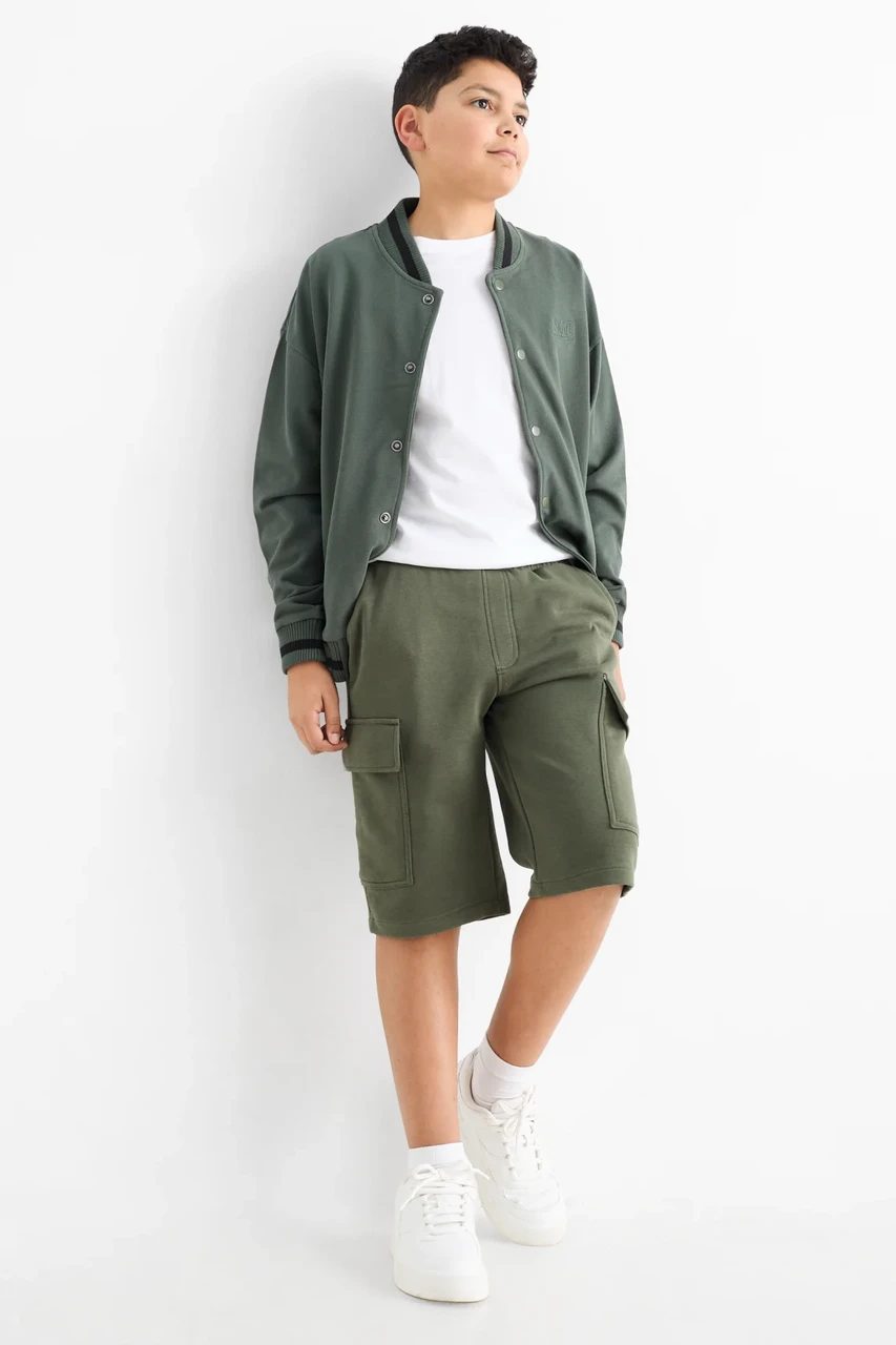 Шорти трикотажні зелені C&A 140, 146, 152, 158см, фото 1