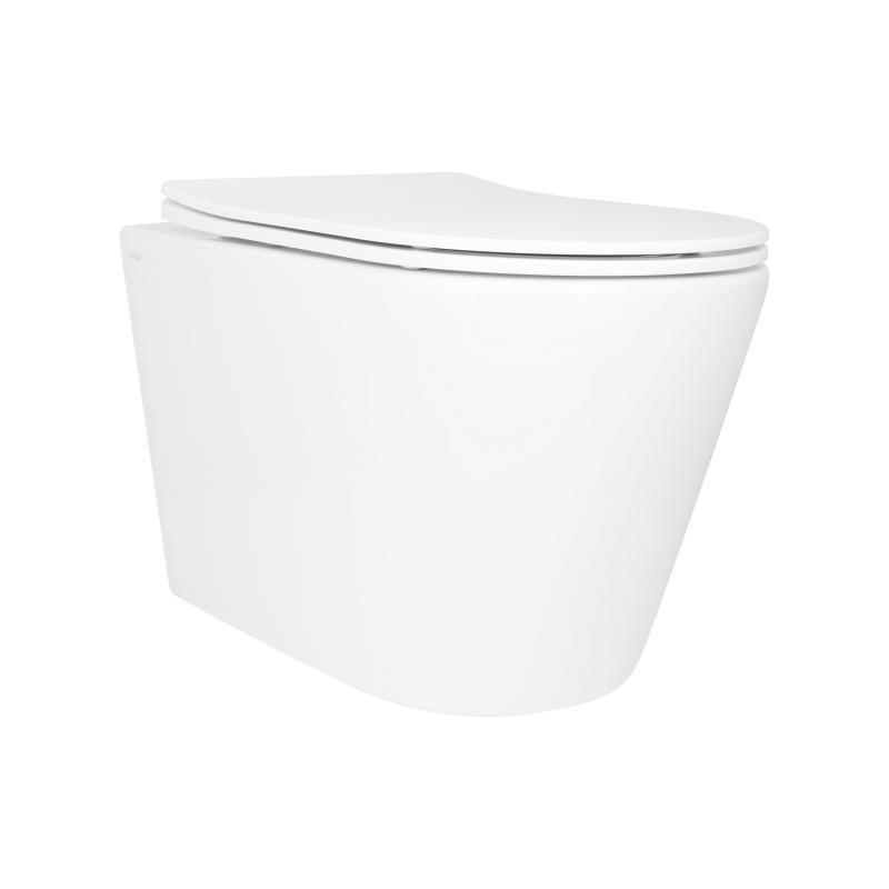 Унітаз підвісний Qtap Scorpio безобідковий Ultra Quiet із сидінням Soft-close QT14332380ASW, фото 1