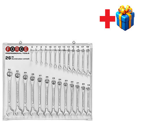 Набір ключів рожково-накидних на стенді 26 пр. (6-32 мм) 5261 F, фото 1