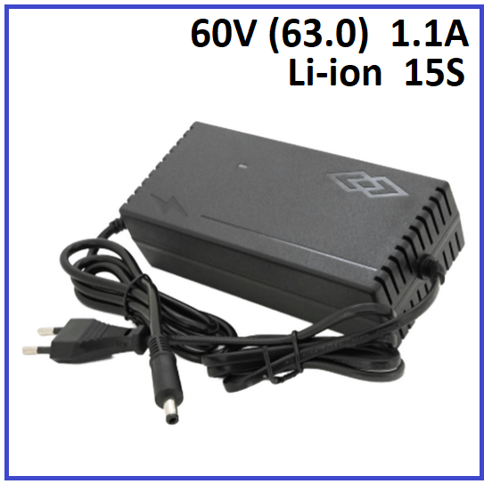 Зарядний пристрій Voltronic для Li-ion 60V (63.0) 15S до 1.1A штекер 5.5х2.5, фото 1