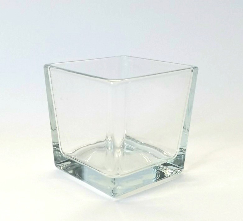 Ваза скляна прозора квадрат 100х100х100 мм, фото 1