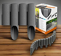 Декоративный палисад бордюр садовый серый Cellfast Standart 2.30 м, пластиковое ограждение для участка, клумб и газонов