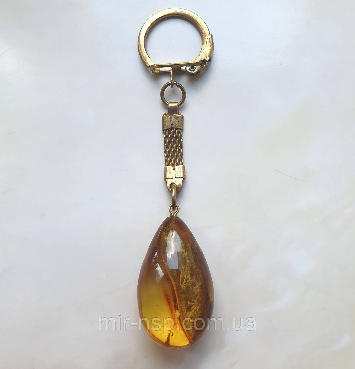 Брелок 100% натуральний бурштин вага 11,4г, фото 1