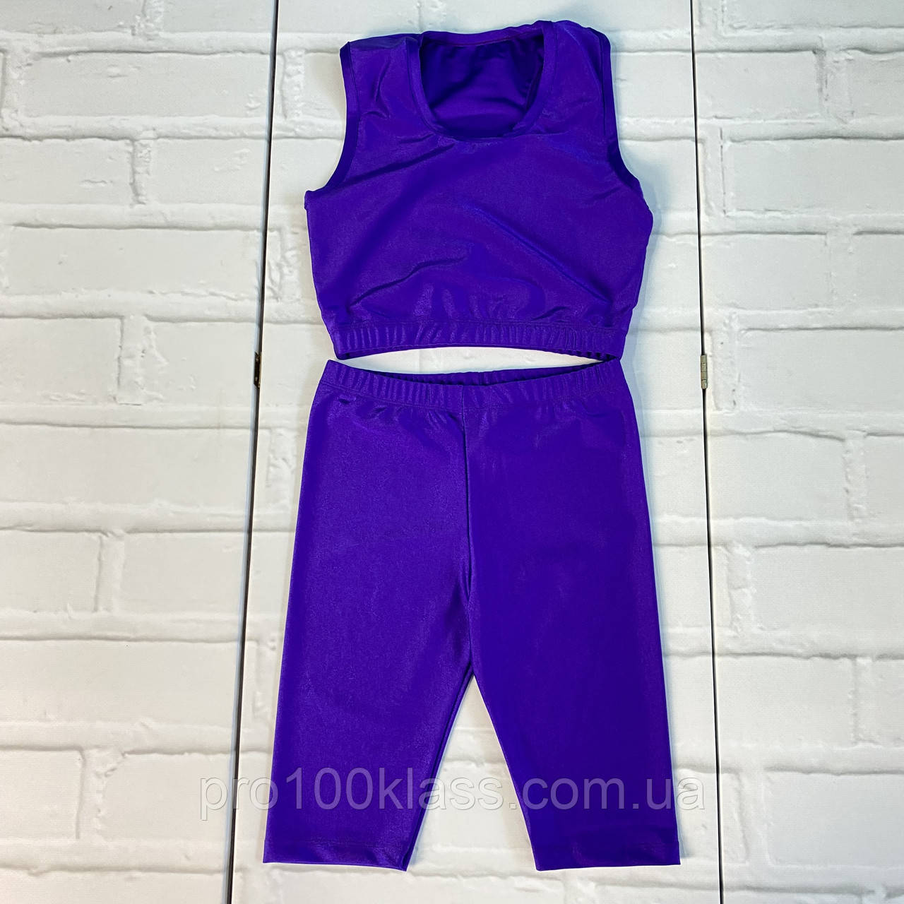 Комплект топ-борцовка + велосипедки біфлекс фіолетовий, фото 1