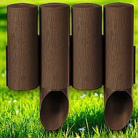 Палисад садовый декоративный коричневый Cellfast Standart 2.30 м 34-041, пластиковое ограждение для клумб, газонов и грядок