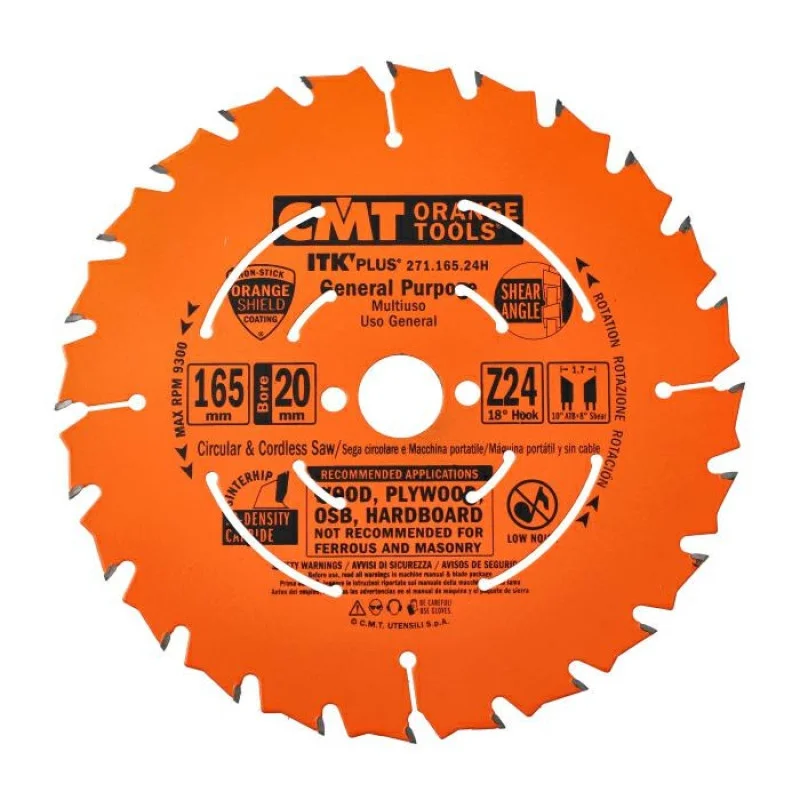 Пиляльний диск СМТ 271.165.24H Пила ITK D=165 F = 20 Z = 24 N K = 1.7 / 1.0, фото 1