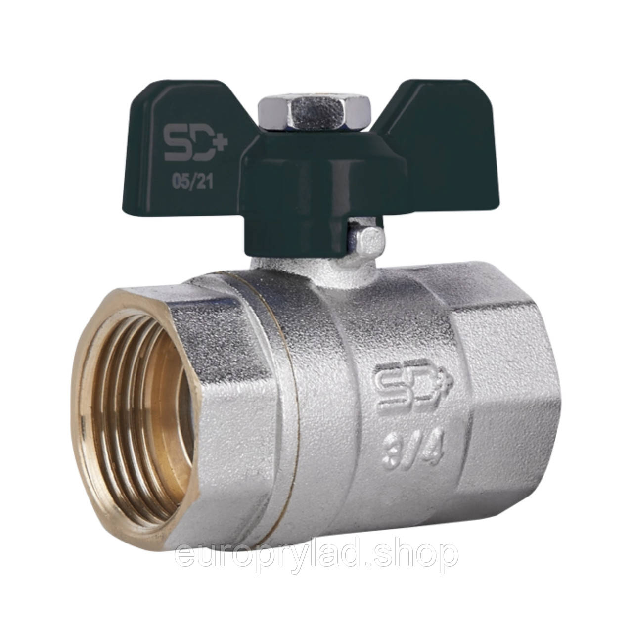 Кран кульовий SD Plus 3/4" Ду20 ВВ метелик PN40, фото 1