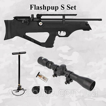 Hatsan Flashpup S bullpup set, PCP пневматична гвинтівка + (Насос, Приціл 4х32) (Хатсан ФлешПап)