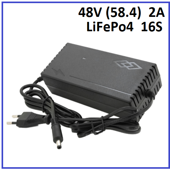 Зарядний пристрій Powermaster для LiFePo4 48V (58.4) 16S до 2A штекер 5.5х2.5, фото 1