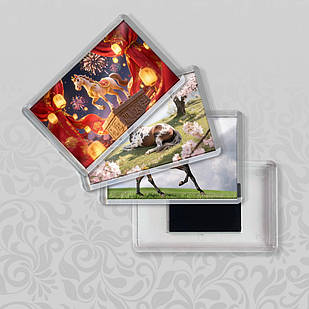 Акриловий магніт прямокутник в Асортименті 52х78 мм 2026 рік Коня