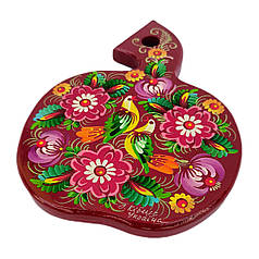 Дошка сувенірна Петриківський розпис "Червоно-золоті птахи" 19х14 см., в подарунковій упаковці, ручна робота