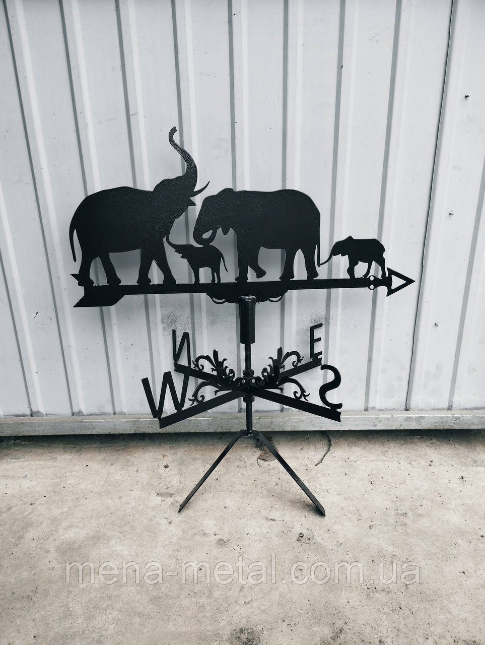 Флюгер Сімя слонів, Слони, флюгер на дах з металу 2 мм., фото 1