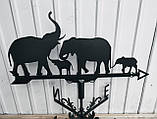 Флюгер Сімя слонів, Слони, флюгер на дах з металу 2 мм., фото 4
