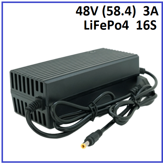 Зарядний пристрій Voltronic для LiFePo4 48V (58.4) 16S до 3A штекер 5.5х2.5, фото 1